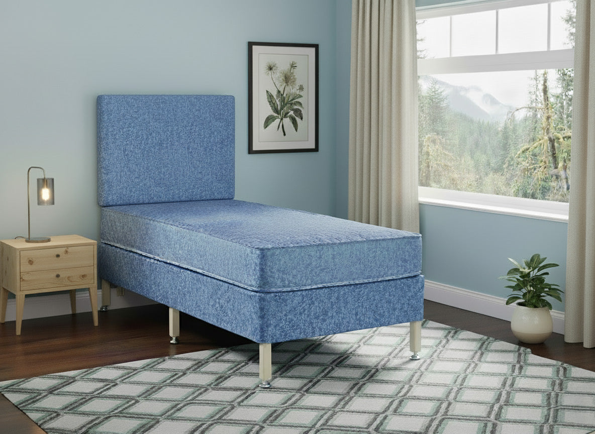 Derwent Care Contract Water Resistant Coil Sprung Divan Bed Set on Legs