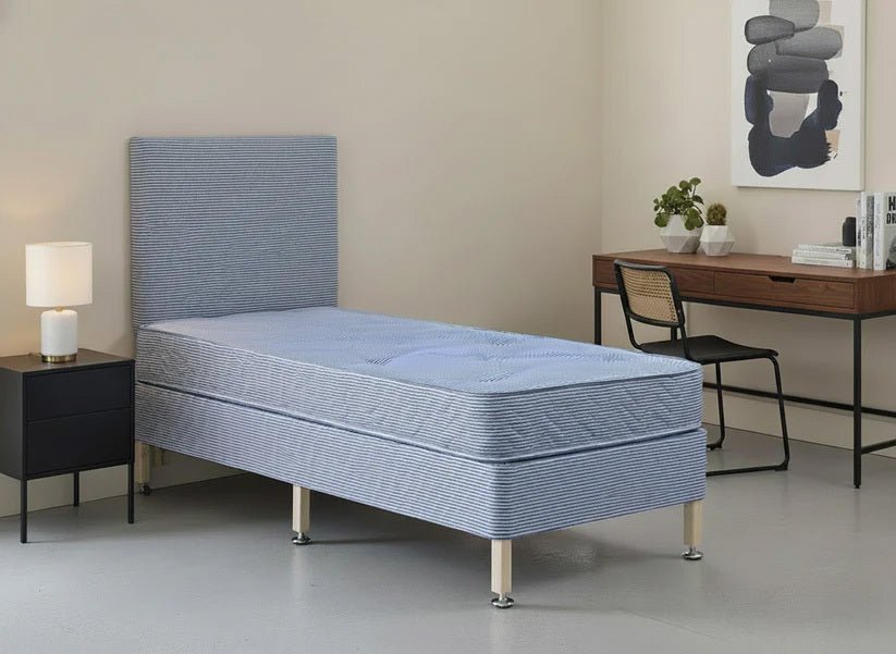 Beamish Student Contract Coil Sprung Quilted Divan Bed Set on Legs - Prime Contract Beds