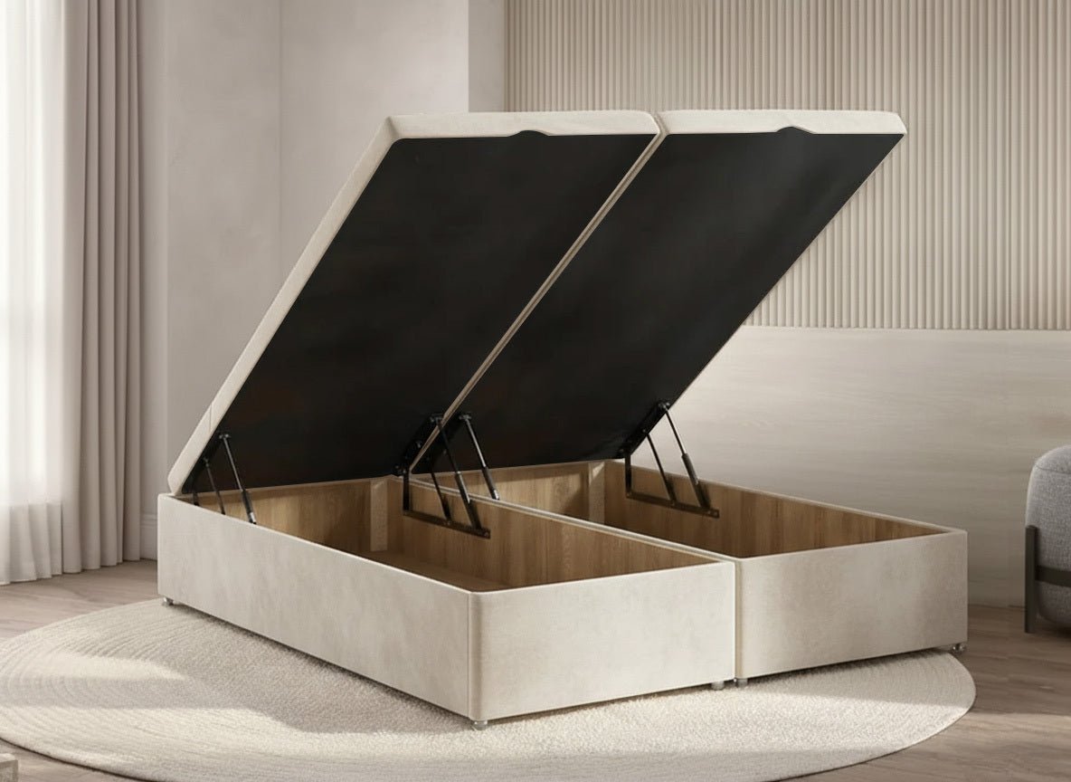 Divan Ottoman Storage Base End Lift Cream Plush - Prime Contract Beds