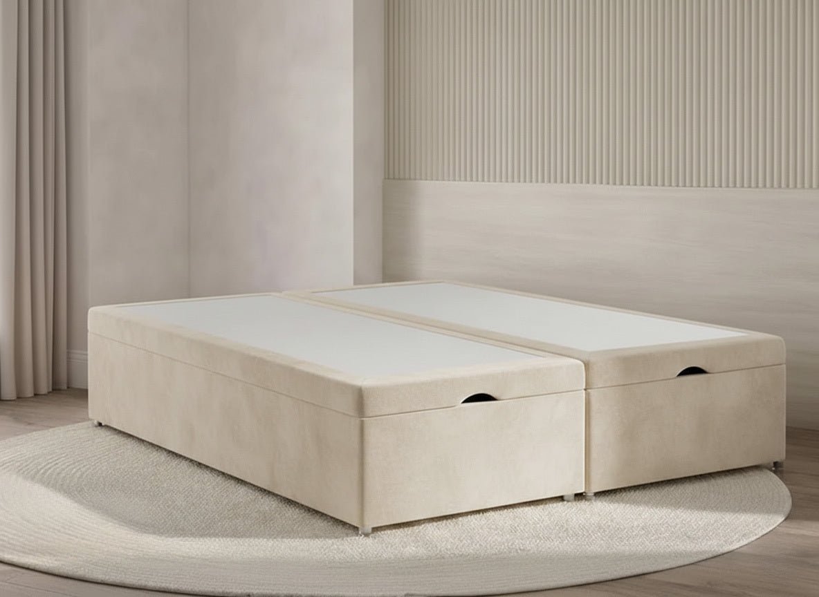 Divan Ottoman Storage Base End Lift Cream Plush - Prime Contract Beds