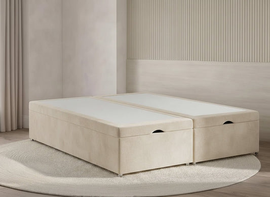 Divan Ottoman Storage Base End Lift Cream Plush - Prime Contract Beds