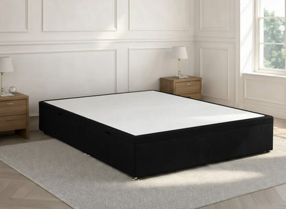 Divan Ottoman Storage Base Side Lift Black Plush - Prime Contract Beds