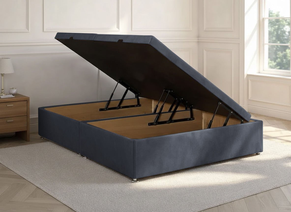 Divan Ottoman Storage Base Side Lift Steel Plush - Prime Contract Beds