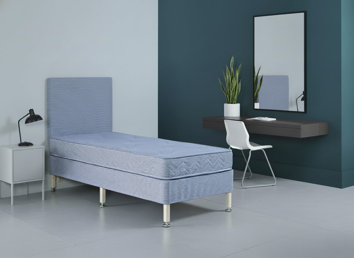 Ortho Contract Open Coil Sprung Divan Bed Set On Wooden Legs - Prime Contract Beds