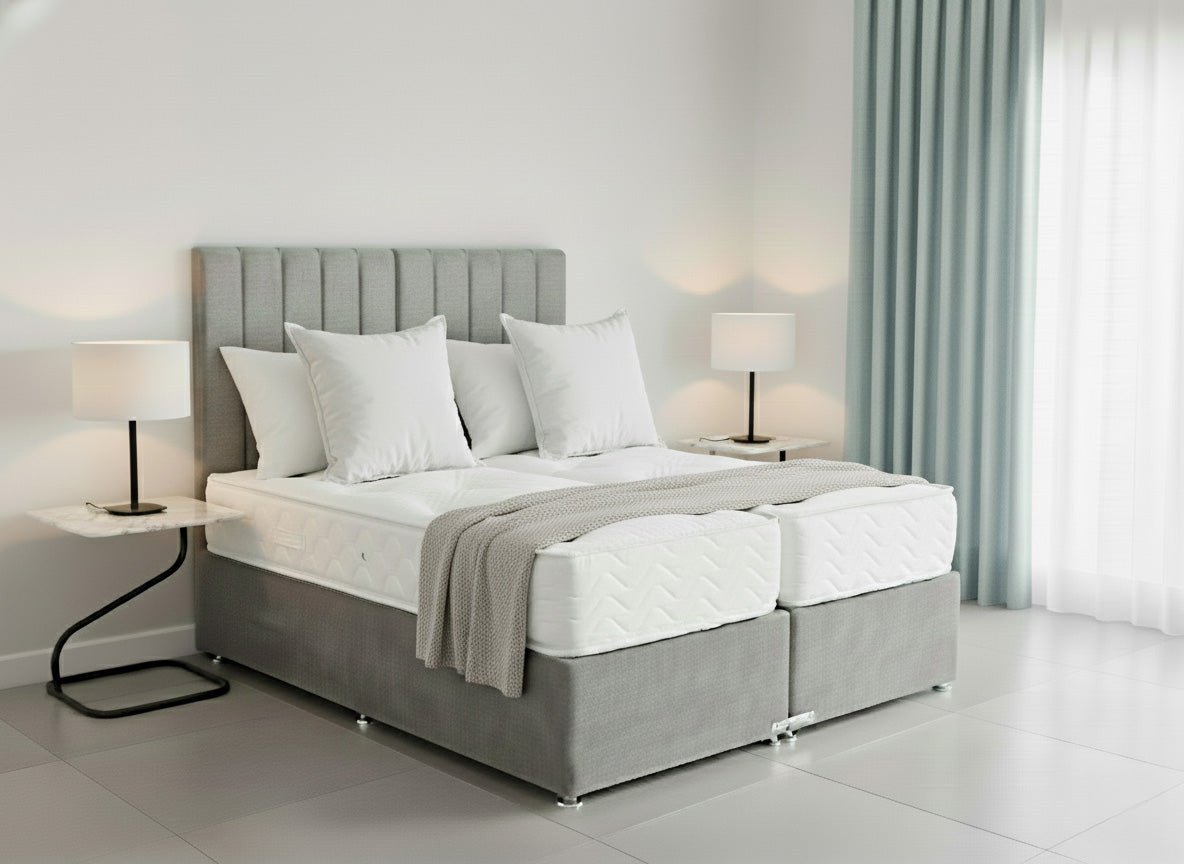 Prime Classic Hotel Zip & Link Contract 1000 Pocket Sprung Divan Bed Set - Prime Contract Beds