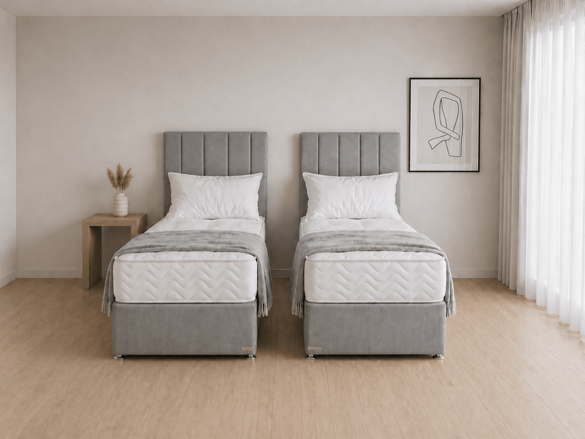 Prime Classic Hotel Zip & Link Contract 1500 Pocket Sprung Divan Bed Set - Prime Contract Beds