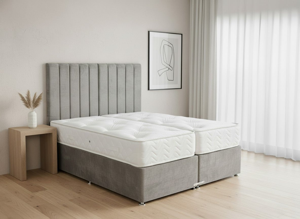 Prime Classic Hotel Zip & Link Contract 1500 Pocket Sprung Divan Bed Set - Prime Contract Beds