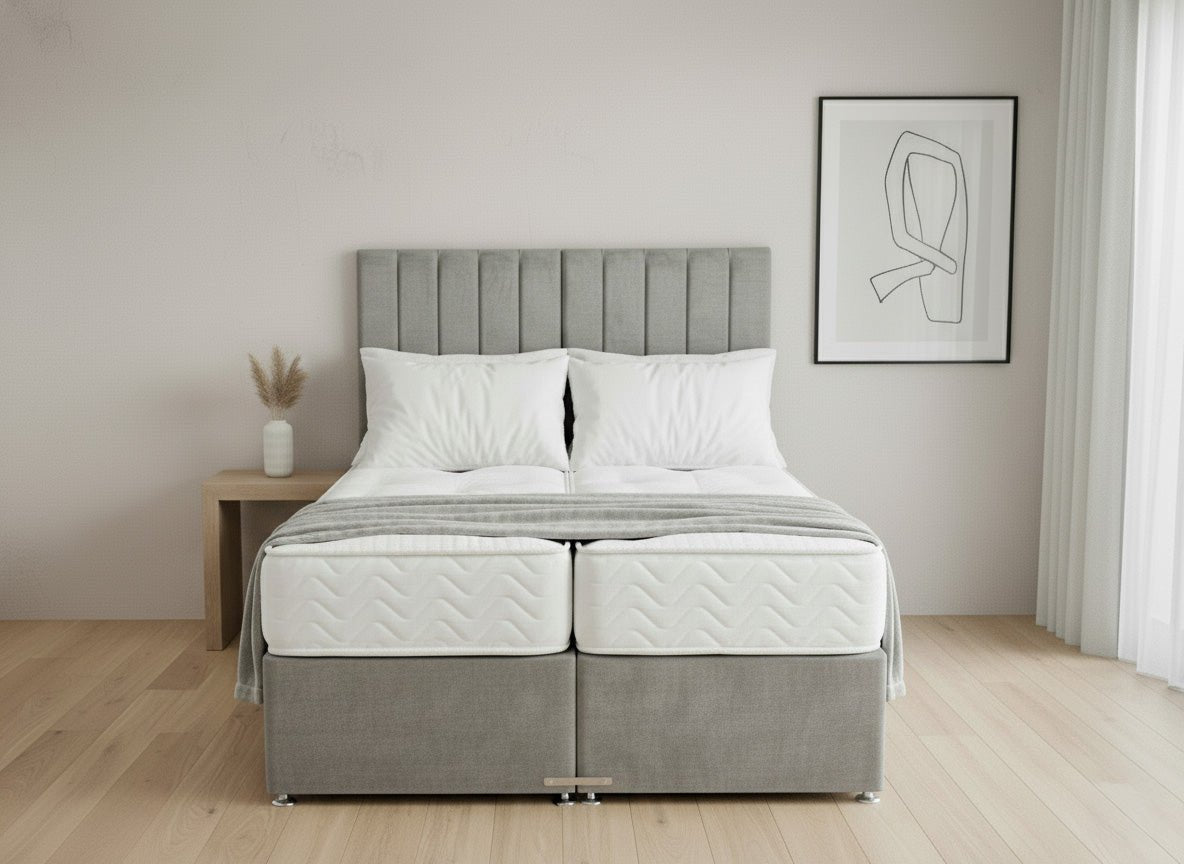 Prime Classic Hotel Zip & Link Contract 1500 Pocket Sprung Divan Bed Set - Prime Contract Beds
