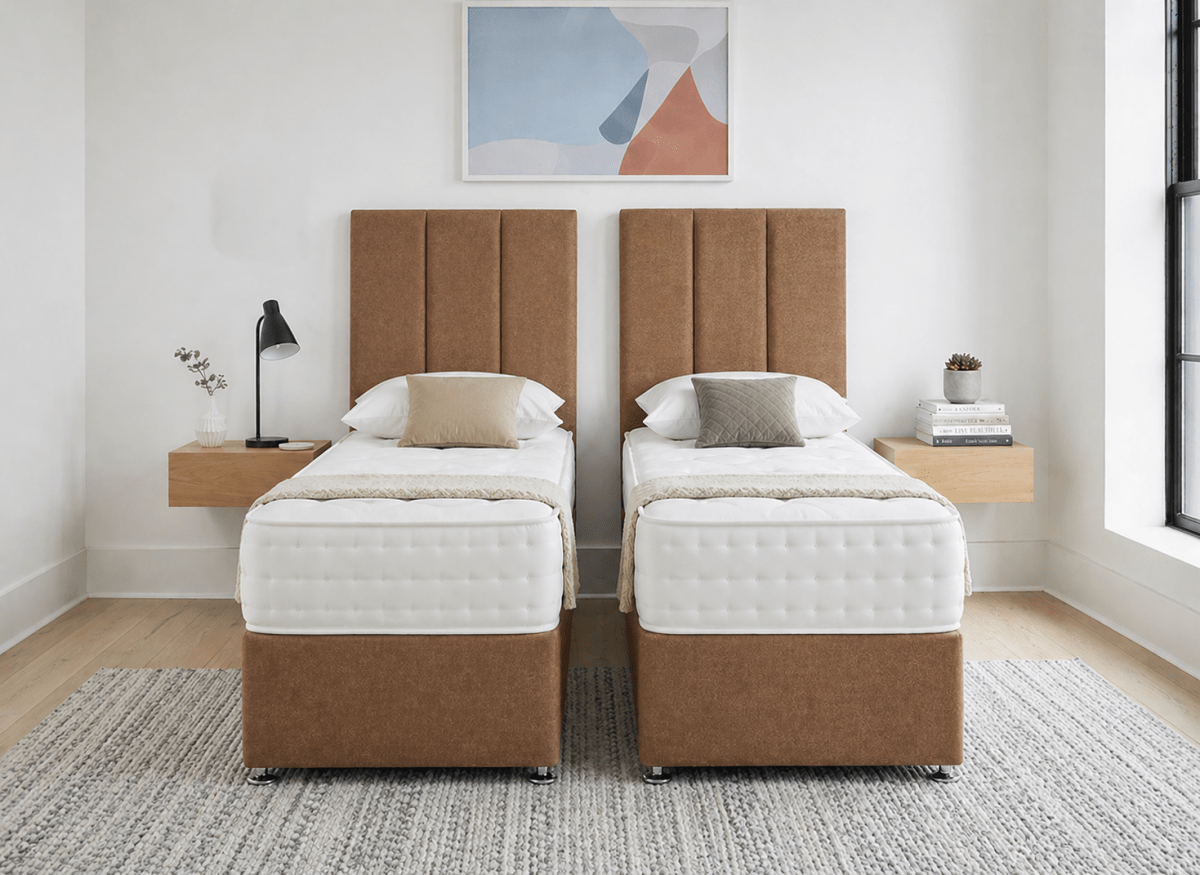Prime Guest Hotel Zip & Link Contract 1500 Pocket Sprung Divan Bed Set - Prime Contract Beds