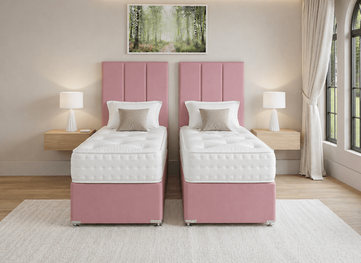 Prime Guest Hotel Zip & Link Contract 2000 Pocket Sprung Divan Bed Set - Prime Contract Beds