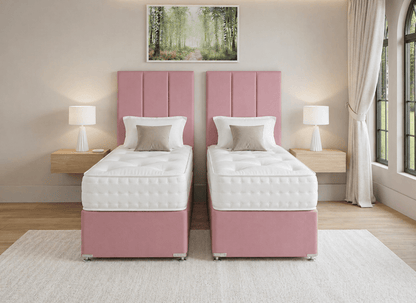 Prime Guest Hotel Zip & Link Contract 2000 Pocket Sprung Divan Bed Set - Prime Contract Beds