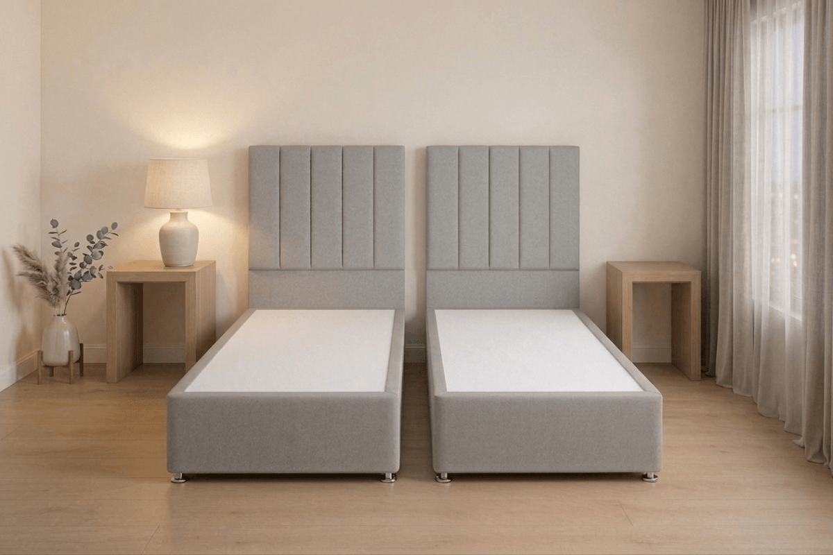 SINTRA Zip & Link Divan Bed Set With Floor Standing Headboard - Prime Contract Beds
