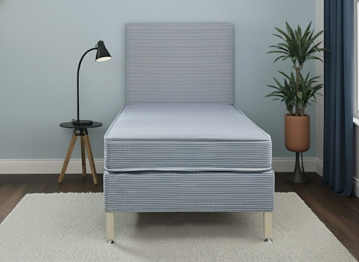 Thornley Care Contract PVC Water Resistant Coil Sprung Divan Bed Set on Legs - Prime Contract Beds