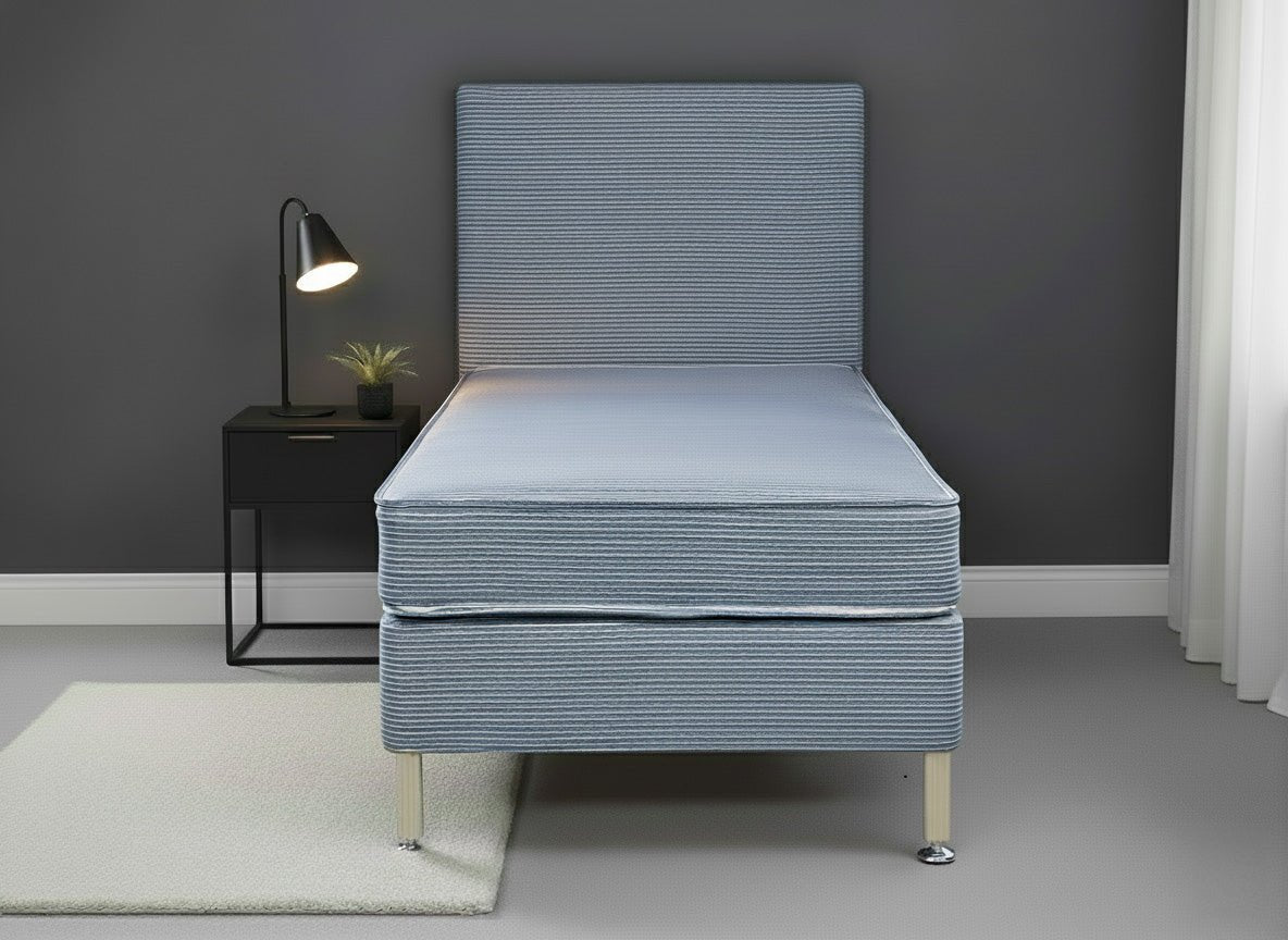 Waterproof Contract Orthopeadic Open Coil Sprung Divan Bed Set On Wooden Legs - Prime Contract Beds